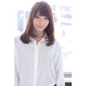 大人かわいい厚めバング☆ラウンドボブナチュラルセミディ