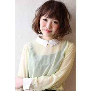 ラブ＆グラマラス♪オン・ザ眉の甘辛ウェービーマッシュ大人ボブ