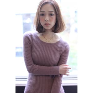 ラブ&グラマラス★斜め前髪が大人かわいいフェミニンボブ