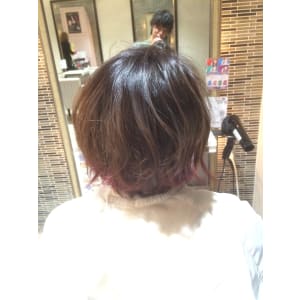 色落ちハイトーン→毛先ピンクグラデーション　