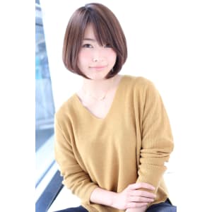 大人かわいい流し前髪クラシカルワンカールボブ