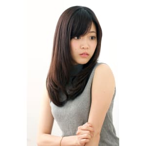 ショコラブラウンのナチュラルセミロング　:o40