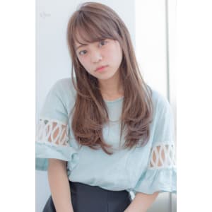 小顔カットの耳掛けストレート K-0071