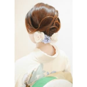 ◎訪問着☆清楚な夜会崩し　着付け＋ヘアセット