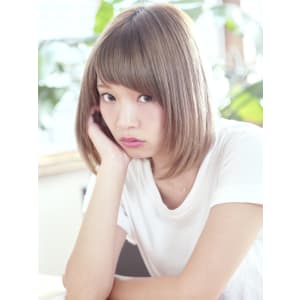 ハイトーンベージュ×ツヤ×ナチュラルボブヘア【相模大野】
