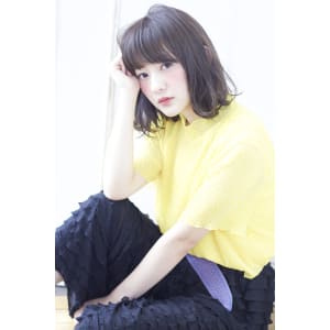 外ハネ モテボブ 透明感ネイビーカラー 【y－３９】