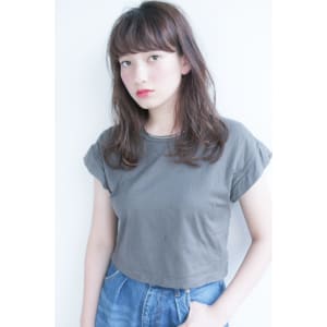 グレージュ 大人ミディゆるパーマ【y－３７】