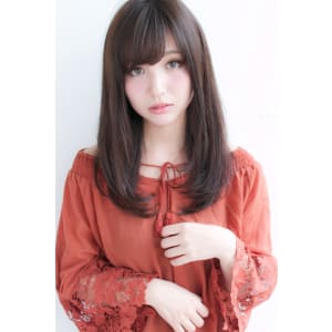 小顔バングのワンカールセミロング【H-311】