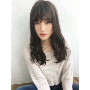 ラフほつれウェーブ暗髪セミロング【y－６１】