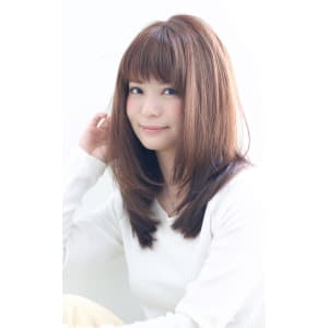 厚めバングのショコラベージュセミディ　:o68