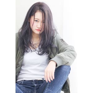 グレージュカラーシースルーバングスタイル　AKI-13