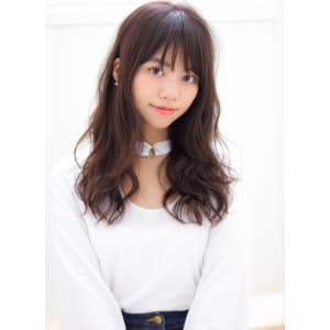 簡単スタイリングのデジタルパーマ シースルーバングセミロング