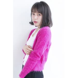 透明感グレージュボブエアリーカール【y－７１】