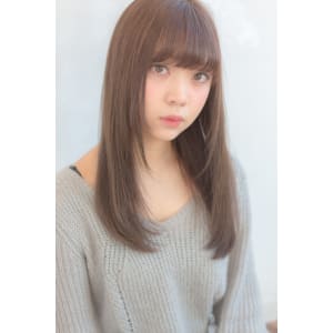 透け感グレージュストレート K-139