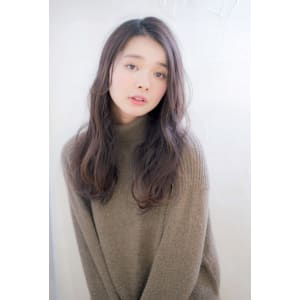 大人可愛いラベンダーアッシュのウェーブ【N-521】