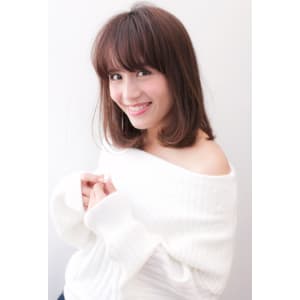 シースルーバングの内巻きミディ【H-354】