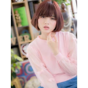 髪色にポイント☆シンプルボブ