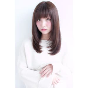 内巻きストレートセミロング【H-355】