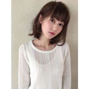 こなれウェーブ耳掛けひし形大人可愛いボブ【y－９８】