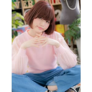 髪色にポイント☆シンプルボブ