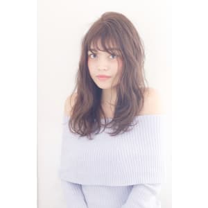 シースルーバングのくしゅパーマ :o95