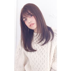 大人かわいいモーブカラーのストレート :o96