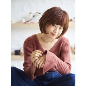 大人かわいいナチュラルカールボブ