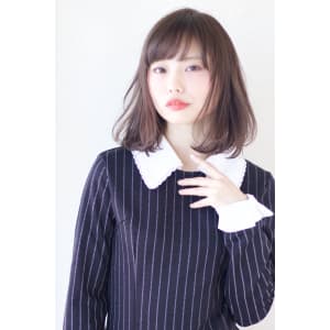 ブルージュカラーミックスカールミディアムヘアー　AKI-56