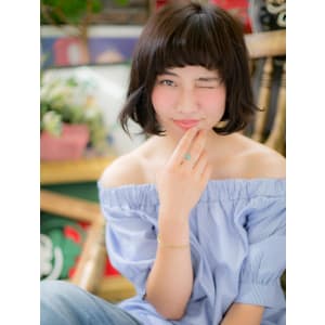 ふんわりボブのショートバングスタイル