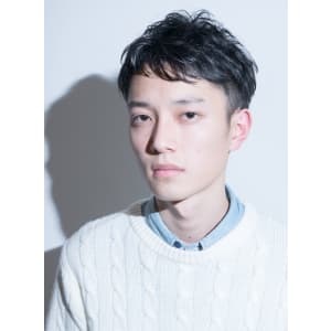 大人ビジネスOK2ブロック爽やかナチュラルパーマ