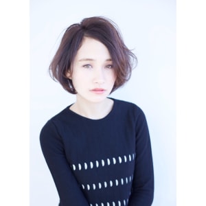 カジュアルコンサバチークバングショートボブ【N-545】