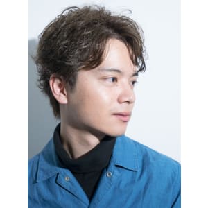 大人の爽やか2ブロックパーマスタイル