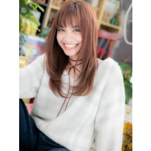 ガーリーピンクのカジュアルロング