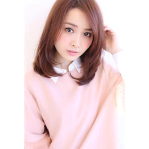 前髪長めで大人可愛いミディアム【H-404】
