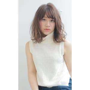 アッシュベージュのほつれセミディ :o129