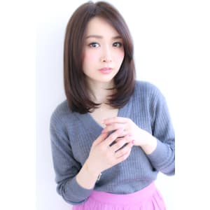 暗髪カラーの大人ミディアム【H-415】