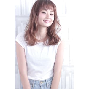 顔周りレイヤー×ウェーブパーマ