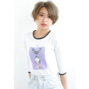 外国人風透明感カラーの大人ひし形ショート