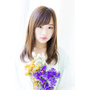 小顔バングストレート