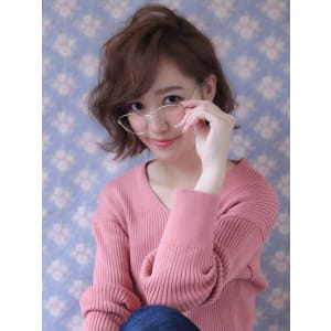 ラフさと甘さが可愛い☆小顔ボブ☆グレージュ
