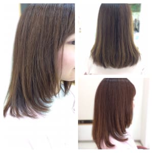 内巻きストレートミディ