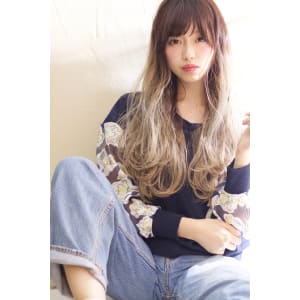ルーズなカールハイライトカラーヘアースタイル　AKI-153