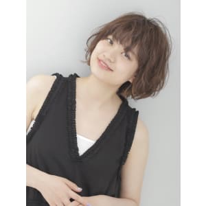 無造作厚めバングボブ