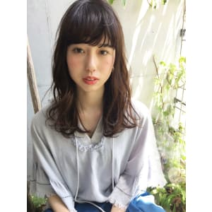 大人透明感グレージュ ナチュラルパーマ【y－１８４】