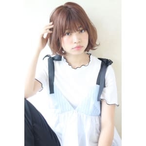 ひし形シルエットパーマ モーヴカラー