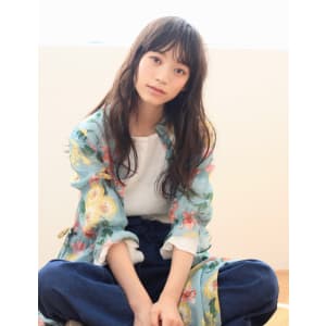 厚めバングナチュラルロング