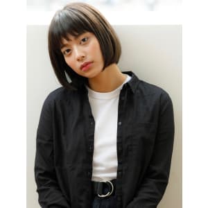 厚めバング×ストレートボブ