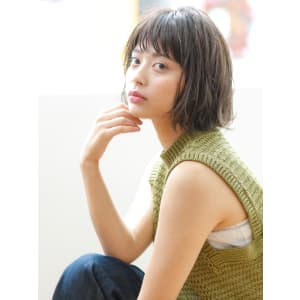 厚めバング×ヘルシーボブ