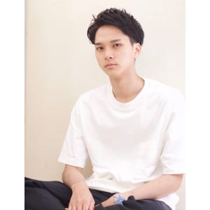  大人メンズ　かきあげ黒髮ビジネスショートMー３０