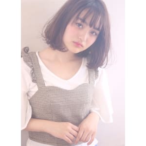 フォーギーアッシュシースルーバング小顔ワンカールロブ